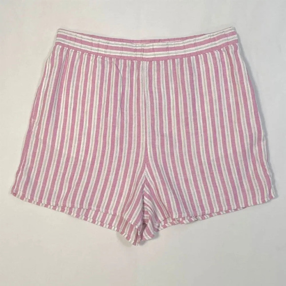 Universal Thread Womens Shorts XS Linen Blend Pull On Pink Striped Resort New - Picture 3 of 4